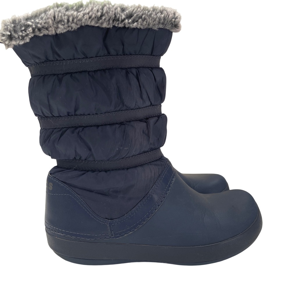 Crocs Crocband Puff Insulated Winter Boot Womens 9 Blue Snow Waterproof 205314